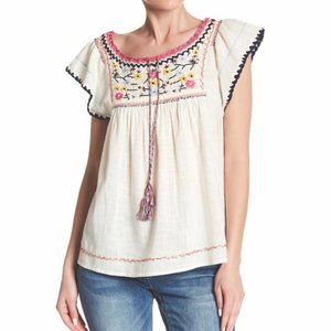 BanJara Embroidered Peasant top S